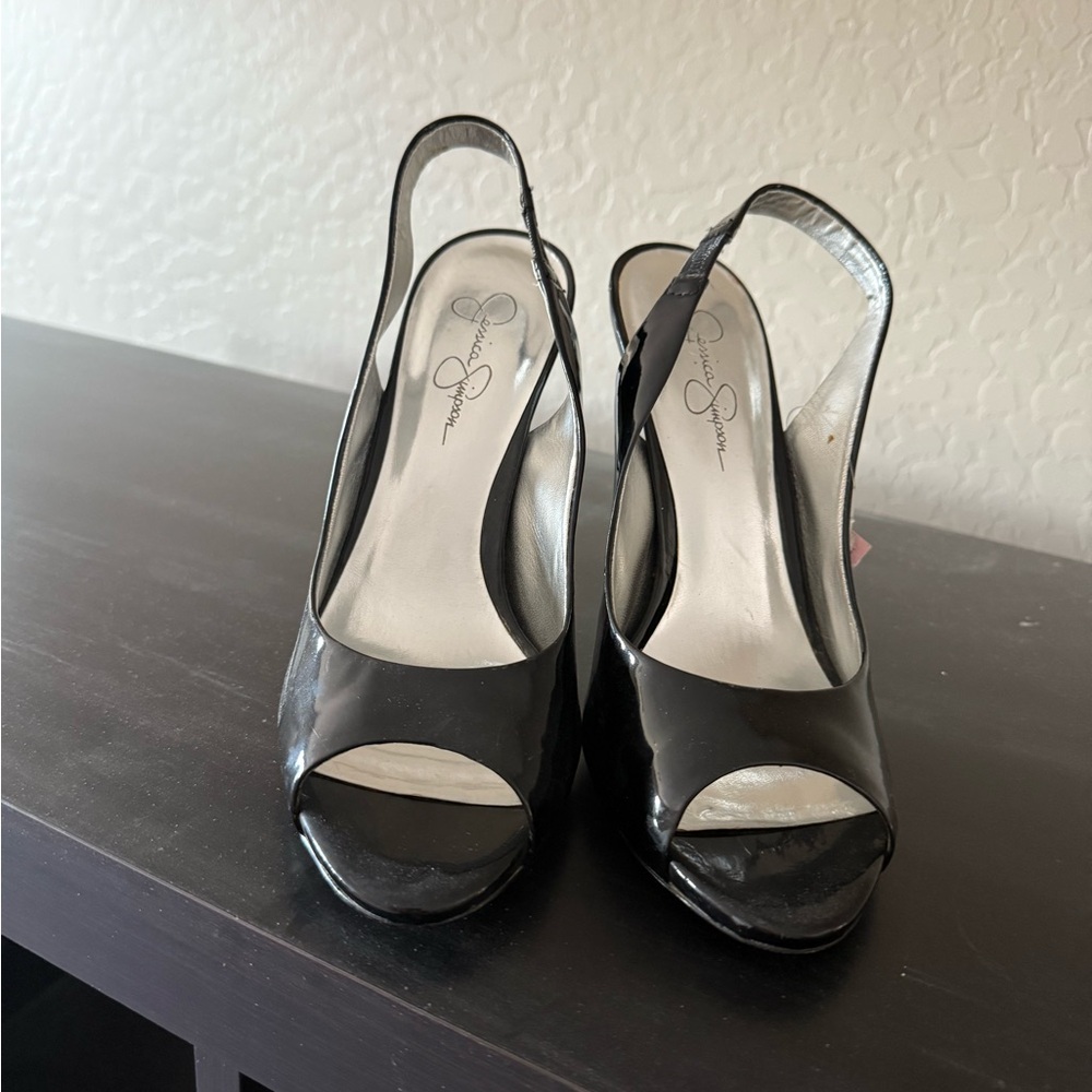 Jessica Simpson Black Slingback Heels